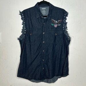 Black Canyon Outfitters Bald Eagle America Trucker Denim Vest Shirt